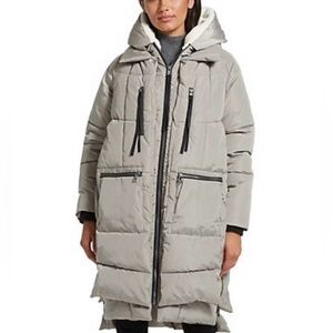 NWOT Gallery Faux Down Hood Utility Puffer Coat. Color: Lt. Sage. Size:Large